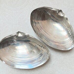 Pair of Wallace Sterling Silver Clamshell Dishes